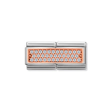Load image into Gallery viewer, COMPOSABLE CLASSIC DOUBLE LINK 430731/01 PAVÉ WHITE CZ IN 9K ROSE GOLD
