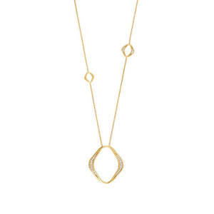 UNICA LARGE PENDANT NECKLACE 146406/006 GOLD PENDANT & CZ