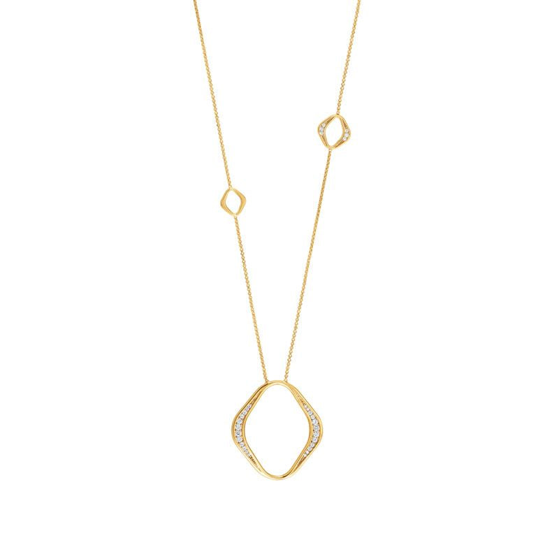 UNICA LARGE PENDANT NECKLACE 146406/006 GOLD PENDANT & CZ