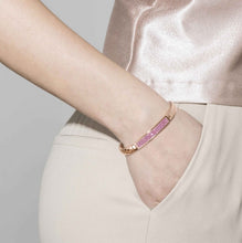 Load image into Gallery viewer, EXTENSION BRACELET GLITTER 043210/006 STAINLESS STEEL &amp; BLUE CRYSTALS

