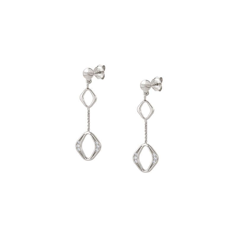 UNICA EARRINGS 146410/005 LONG SILVER PENDANTS WITH CZ